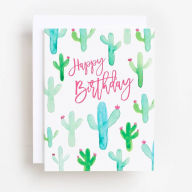 Title: Watercolor Cactus Birthday Card