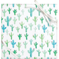 Title: Watercolor Cactus Flat Wrap