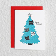 Title: Cats in Tree Christmas Card