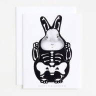 Title: Skeleton Bunny Halloween Card