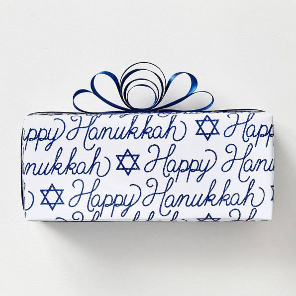 Happy Hanukkah Script Flat Wrap