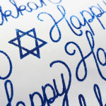 Alternative view 2 of Happy Hanukkah Script Flat Wrap