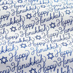 Alternative view 4 of Happy Hanukkah Script Flat Wrap