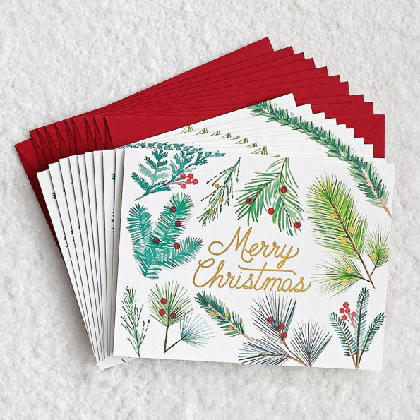 Merry Christmas Branches Holiday Card Set