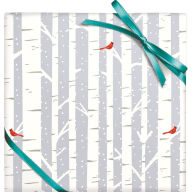 Title: Birch Trees with Cardinals Stone Flat Wrap