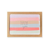 Watercolor Stripes Thank You Cards S/8