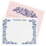Blue Letterpress Thank You Cards S/10