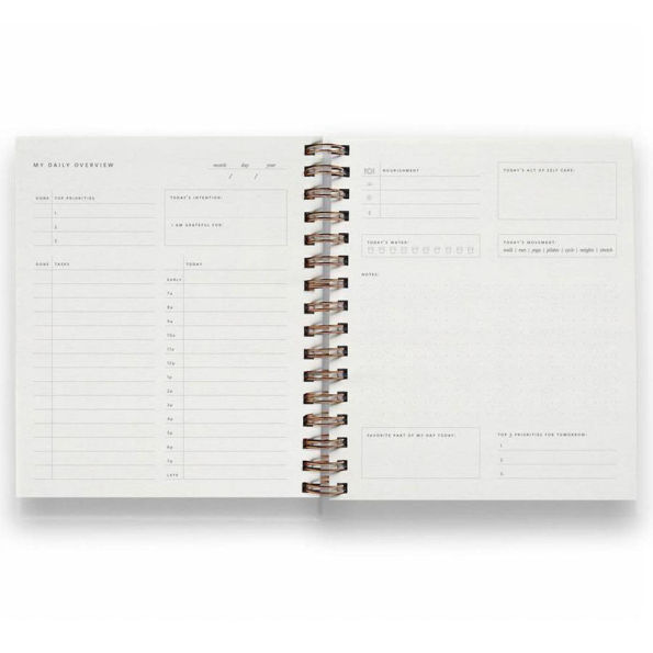 Dusty Rose Daily Overview Planner