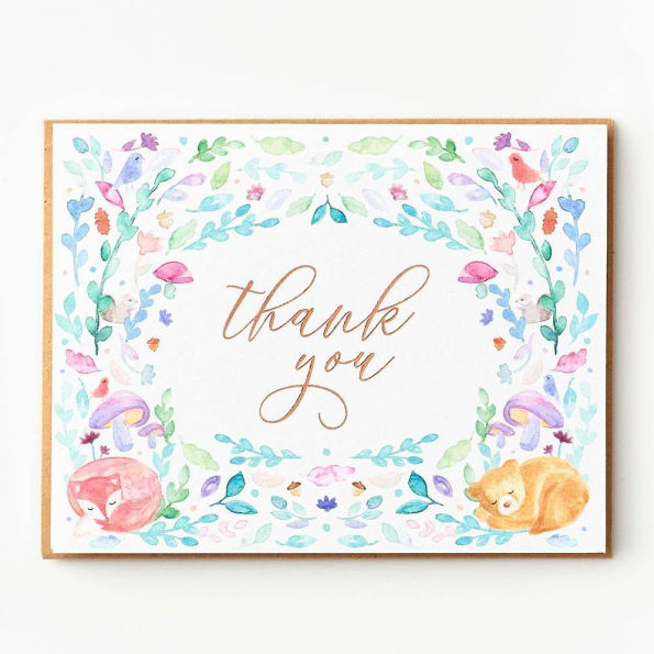 Pastel Woodland Thank You Card Set