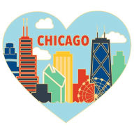 Title: Chicago Skyline Heart Vinyl Sticker