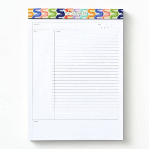 Wavy Rainbow Legal Notepad