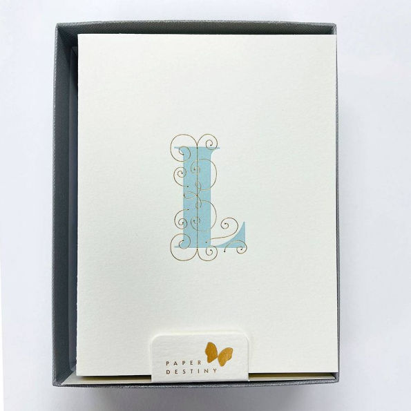 Monogram Letterpress L Stationery Set