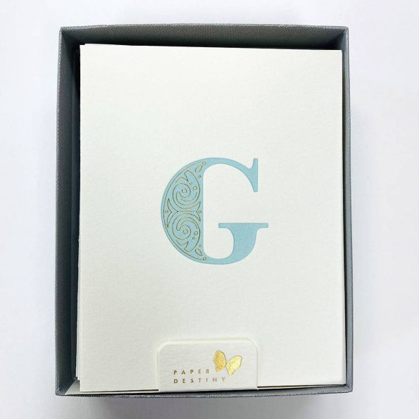 Monogram Letterpress G Stationery