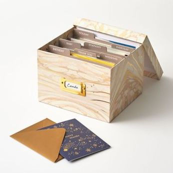 CORE Marble Greeting Card Organizer Box