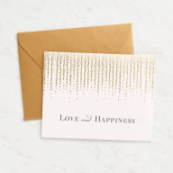 Title: Love and Happiness Gold Foil Wedding Card