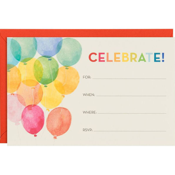 Balloons Fill In A9 Party Invitations