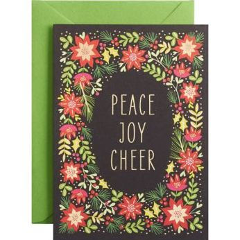 OFF FOIL A6 Peace Joy Cheer Bright Floral STA