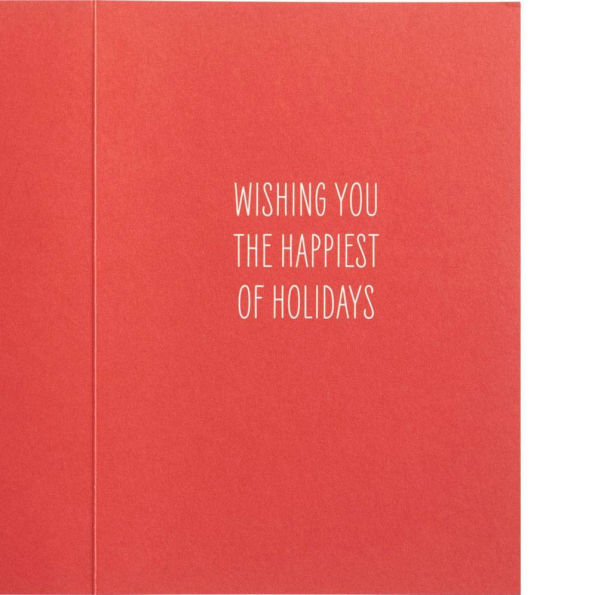 Foil Peace Joy Cheer Wreath Holiday Card Set