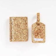 Title: Gold Passport and Luggage Tag Set