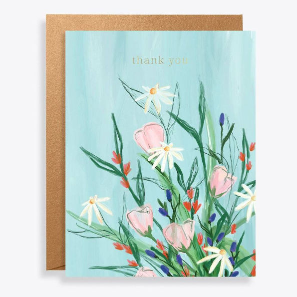 Soft Floral Thank You Card