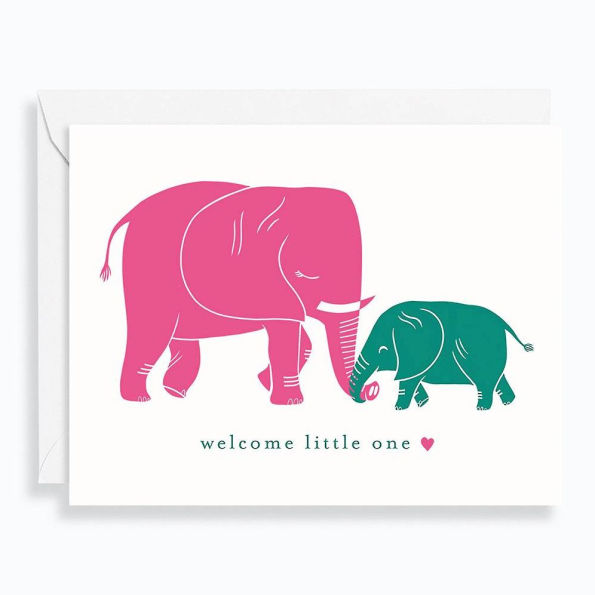 Elephants Baby Card