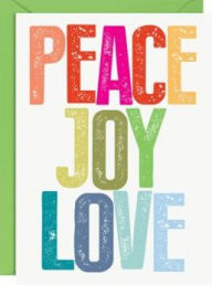 Holiday Greeting Card Peace Joy Love Brights