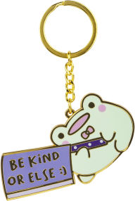 Title: Rainylune Friend the Frog Enamel Keychain- Be Kind or Else