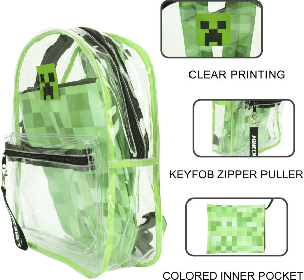 Minecraft Clear Backpack with Utility Pocket