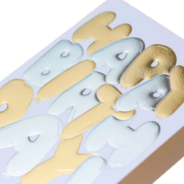 Birthday Balloon Letters Foil Stamped Greeting Card