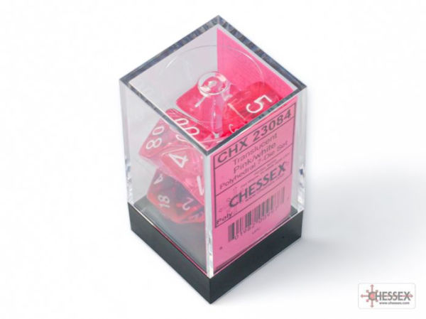 Translucent Polyhedral Pink White 7 Die