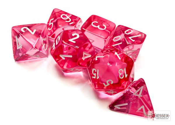 Translucent Polyhedral Pink White 7 Die