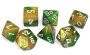 Gemini Polyhedral Gold-Green/white 7-Die Set