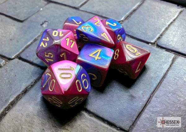 GeminiT Polyhedral Blue-Purple/gold 7-Die Set