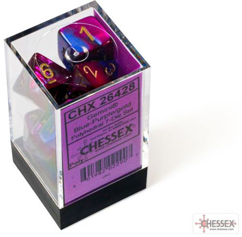 GeminiT Polyhedral Blue-Purple/gold 7-Die Set