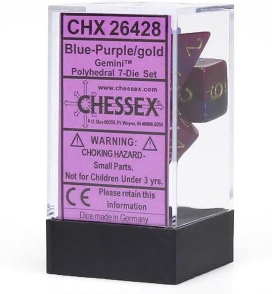 GeminiT Polyhedral Blue-Purple/gold 7-Die Set