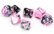 Title: Gemini Polyhedral Black-Pink/white 7-Die Set