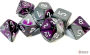 Gemini Poly Purple-Steel w White 7 Die S