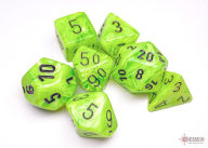 Title: Vortex Polyhedral Bright Green/black 7-Die Set