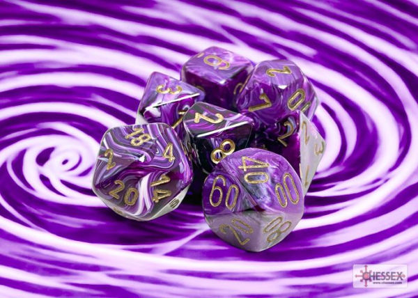 Vortex Polyhedral Purple/gold 7-Die Set