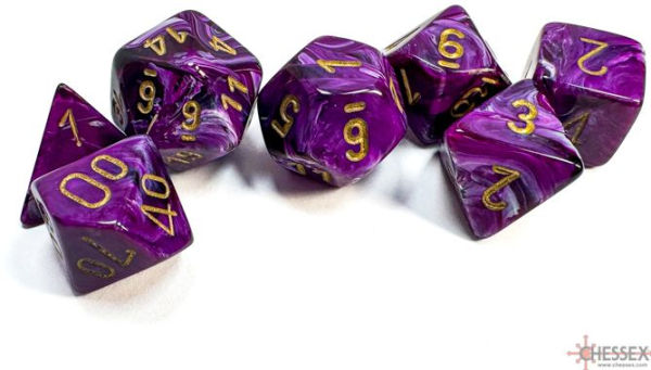 Vortex Polyhedral Purple/gold 7-Die Set