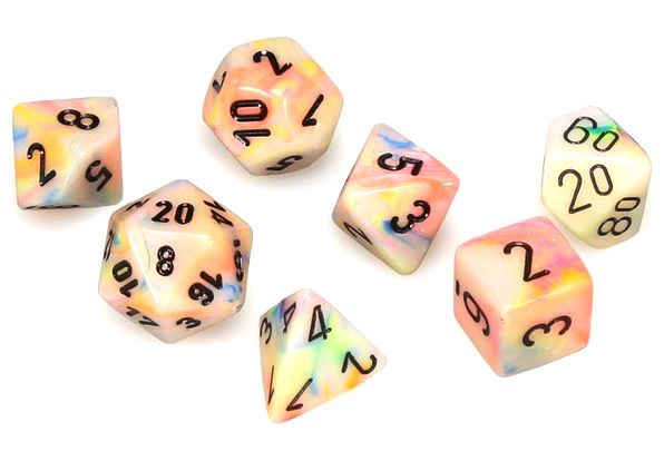 Festive Polyhedral Circus/black 7-Die Set