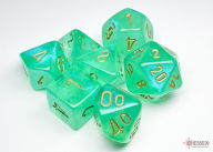 Title: Borealis Polyhedral Light Green/gold Luminary 7-Die Set