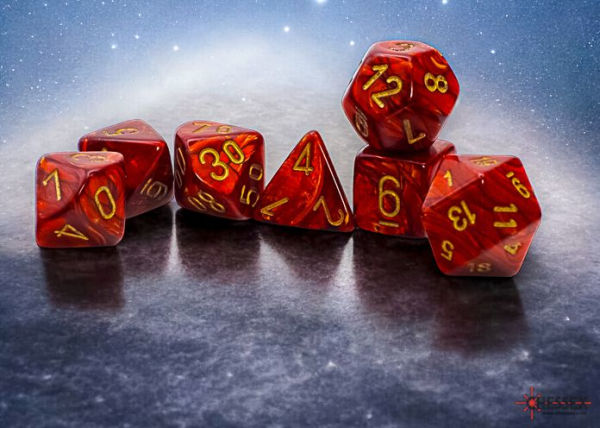 Scarab Mega hedral Scarlet/Gold by Chessex