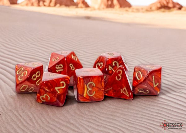 Scarab Mega hedral Scarlet/Gold by Chessex