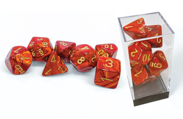 Scarab Mega hedral Scarlet/Gold by Chessex