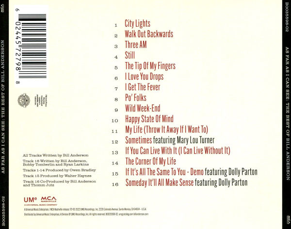 As Far as I Can See: The Best of Bill Anderson