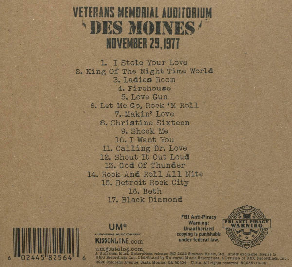 Off the Soundboard: Live in Des Moines, IA, November 29, 1977