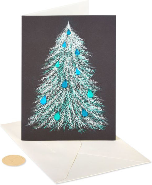 Christmas Boxed Cards Handmade Blue Gem Tree