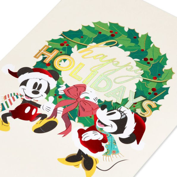 Holiday Boxed Cards Sonata Mickey with Wreath Foil