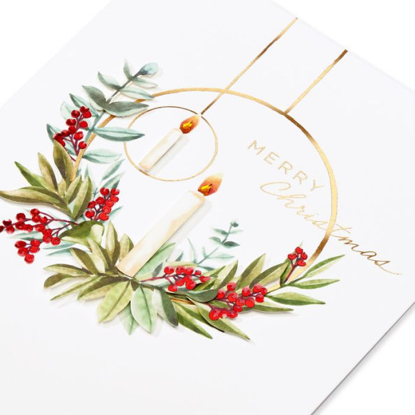 Holiday Boxed Cards Handmade Wreath And Candle